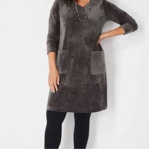 J Jill  3/4 Sleeve Dress Gray Size L